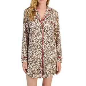 Charter Club Sueded Super Soft Knit Sleepshirt Nightgown Leopard Size XX-Large